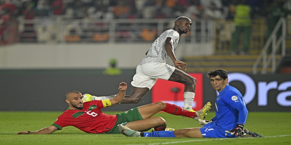 من مباراة المغرب وجنوب إفريقيا في كأس أمم إفريقيا بكوت ديفوار